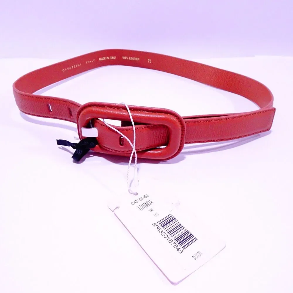 Veronica Beard Gavazzeni Women's Lavanda Leather Belt NWT 155 Tan XXS XS